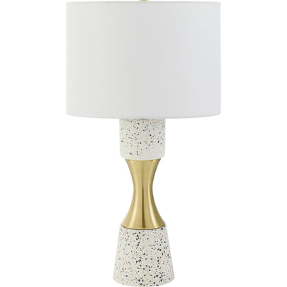 Arroyo Accent Table Lamp by Surya. Made from cement, iron, linen, polyester in a unique style.