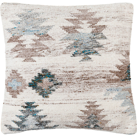 Alyssa Pillow - 479841 by Surya in pale slate, light silver, light grey, metallic - silver, pewter. Made from front: 100% polyester, back: 100% cotton in a modern style.