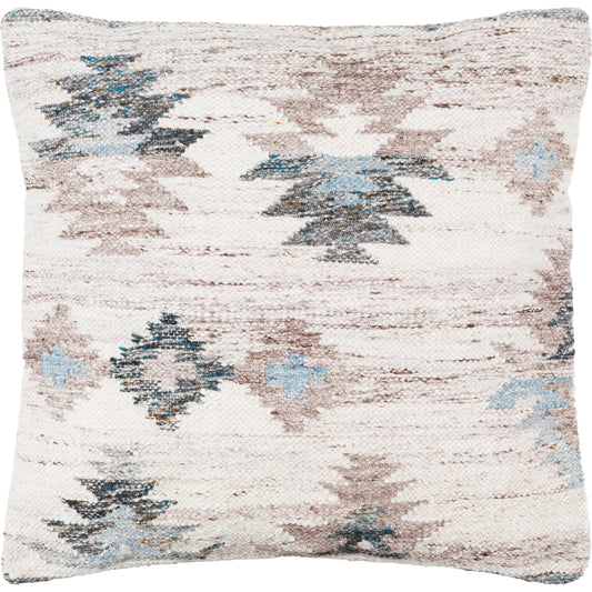Alyssa Pillow - 479841 by Surya in pale slate, light silver, light grey, metallic - silver, pewter. Made from front: 100% polyester, back: 100% cotton in a modern style.