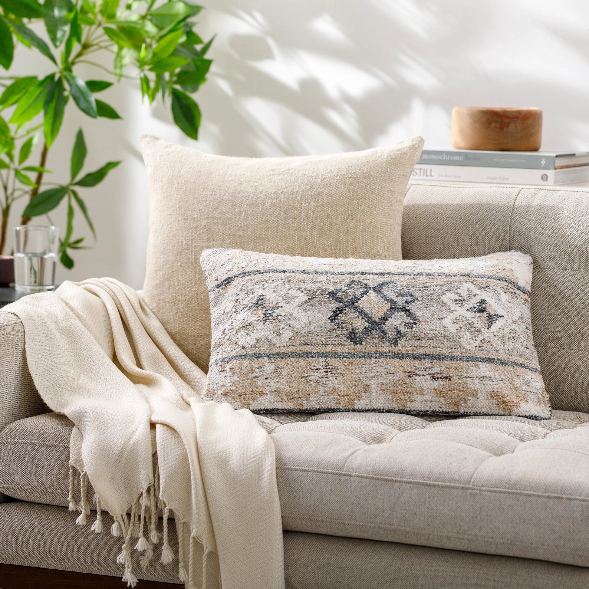 Alyssa Pillow - 479847 by Surya in pale slate, light silver, metallic - silver. Made from front: 100% polyester, back: 100% cotton in a modern style.