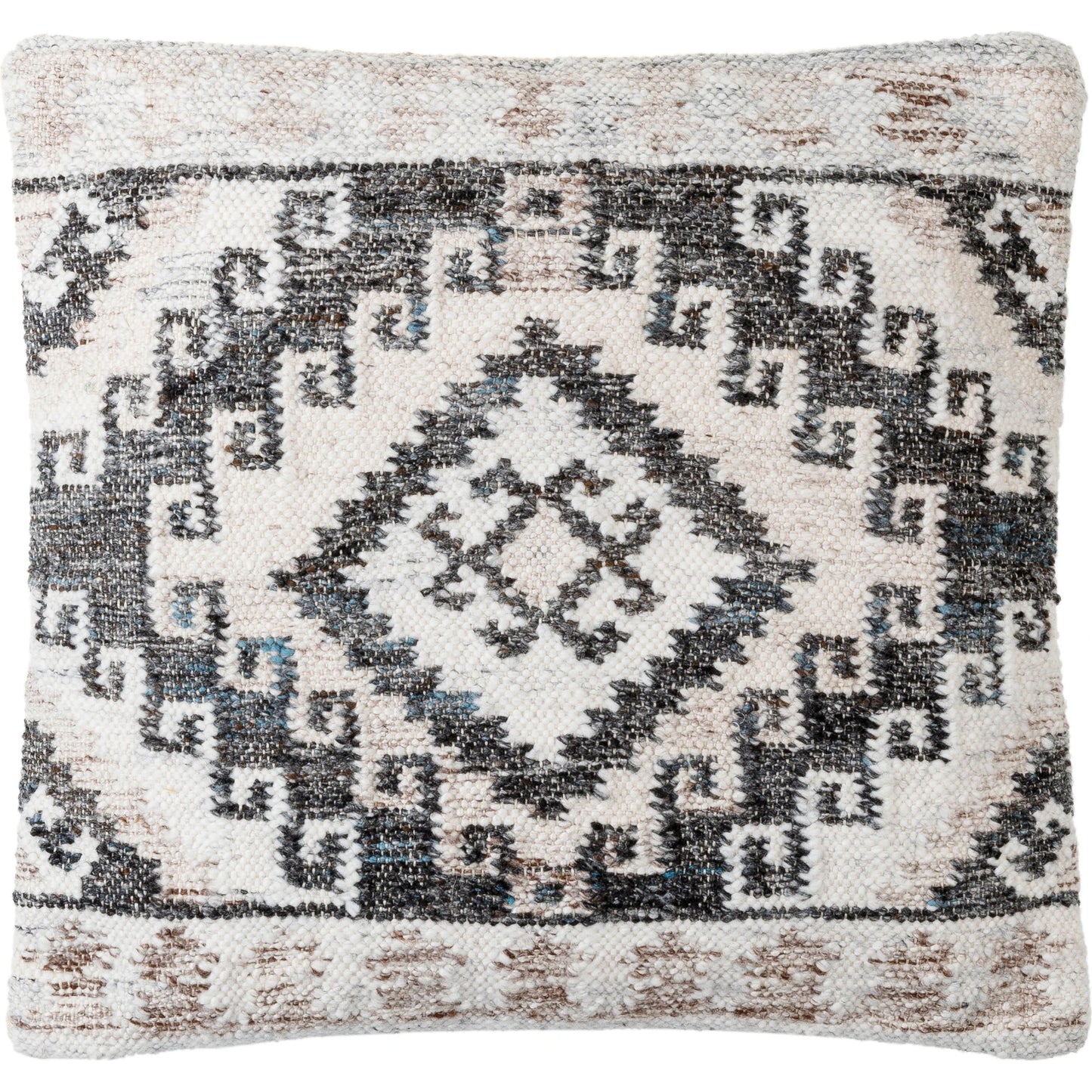 002 SI-2049257,SI-2049258 | Additional Silo | Alyssa Pillow - 479853 by Surya in light grey, pale slate, ink, metallic - silver, slate blue. Made from front: 100% polyester, back: 100% cotton in a modern style.