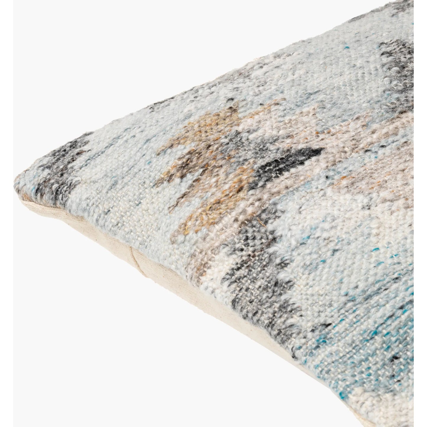 010 SI-2049269,SI-2049270,SI-2049275,SI-2049276 | Closeup | Alyssa Pillow - 479859 by Surya in gray, slate, dark brown, ivory, blue. Made from front: 100% polyester, back: 100% cotton in a modern style.