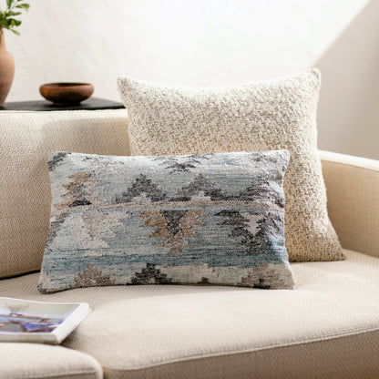 Alyssa Pillow - 479859 by Surya in silver, light silver, metallic - silver, pewter, sage. Made from front: 100% polyester, back: 100% cotton in a mode