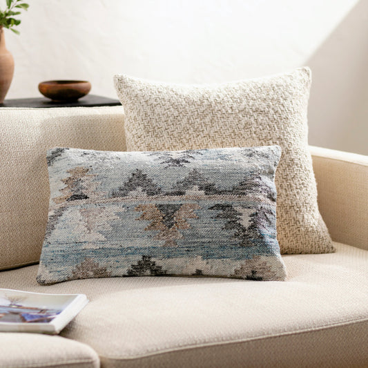 Alyssa Pillow - 479859 by Surya in silver, light silver, metallic - silver, pewter, sage. Made from front: 100% polyester, back: 100% cotton in a mode
