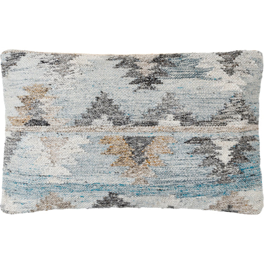 Alyssa Pillow - 479859 by Surya in silver, light silver, metallic - silver, pewter, sage. Made from front: 100% polyester, back: 100% cotton in a modern style.
