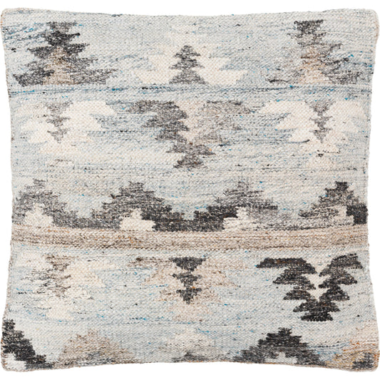 Alyssa Pillow - 479859 by Surya in silver, light silver, metallic - silver, pewter, sage. Made from front: 100% polyester, back: 100% cotton in a modern style.