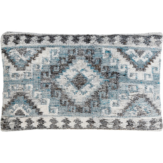 Alyssa Pillow - 479865 by Surya in pewter, grey, sterling grey, slate, light silver. Made from front: 100% polyester, back: 100% cotton in a modern style.