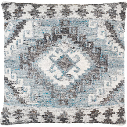 Alyssa Pillow - 479865 by Surya in pewter, grey, sterling grey, slate, light silver. Made from front: 100% polyester, back: 100% cotton in a modern style.