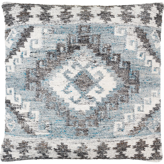Alyssa Pillow - 479865 by Surya in pewter, grey, sterling grey, slate, light silver. Made from front: 100% polyester, back: 100% cotton in a modern style.