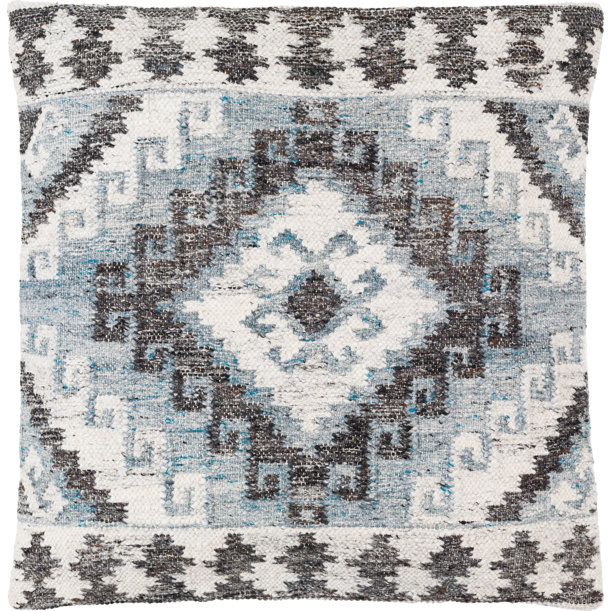 Alyssa Pillow - 479865 by Surya in pewter, grey, sterling grey, slate, light silver. Made from front: 100% polyester, back: 100% cotton in a modern style.