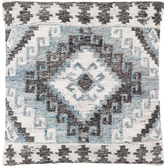 Alyssa Pillow - 479865 by Surya in pewter, grey, sterling grey, slate, light silver. Made from front: 100% polyester, back: 100% cotton in a modern style.