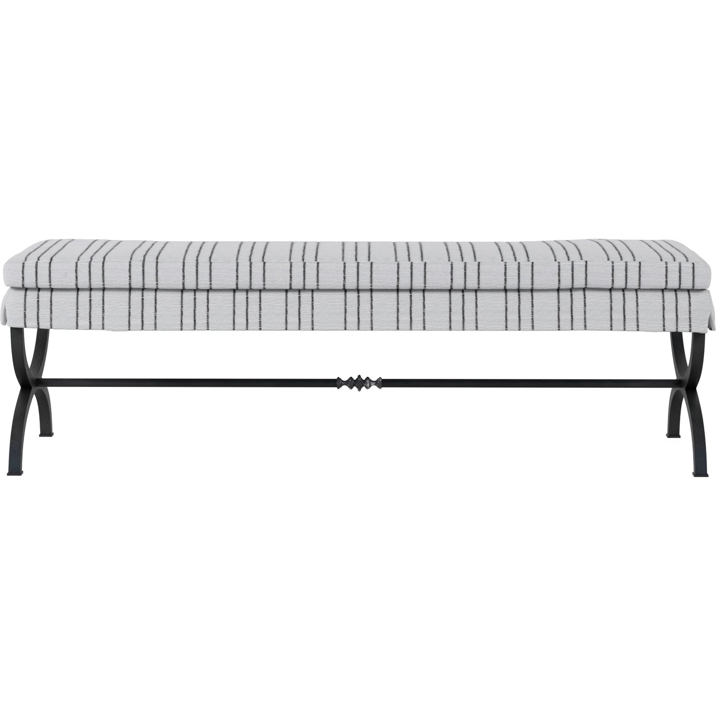 002 SI-2155741 | Additional Silo | Alcove Bed Bench by A.R.T. Furniture in beige and sidecar graphite, burnished brass. Made from parrawood solids, iron, fabric, foam in a modern style.