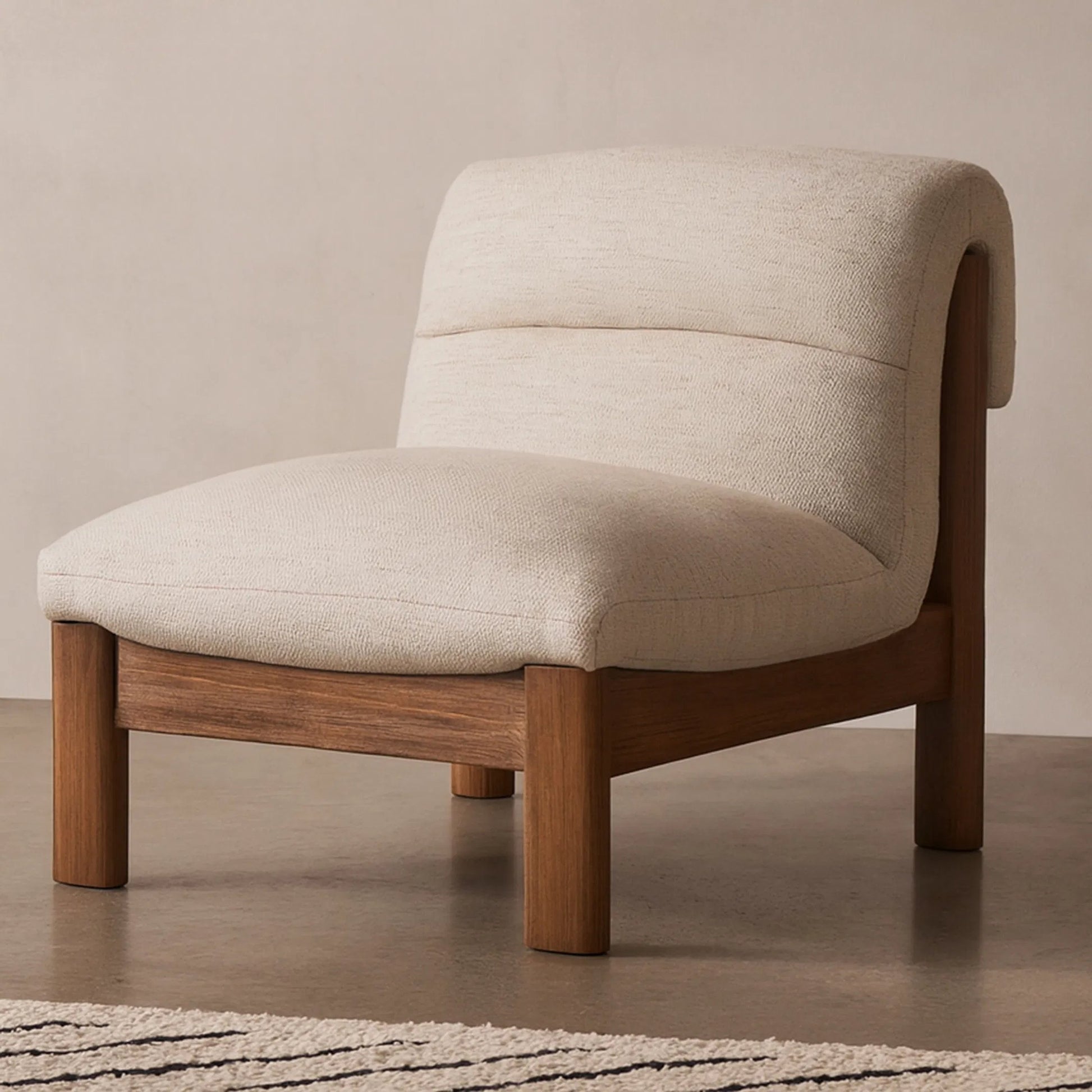 Pierce Accent Chair by Moe's Home Collection. Made from 100% polyester, solid rubber wood, plywood frame, rubber wood leg with plastic glider, foam, dacron, fiber seat in a unique style.
