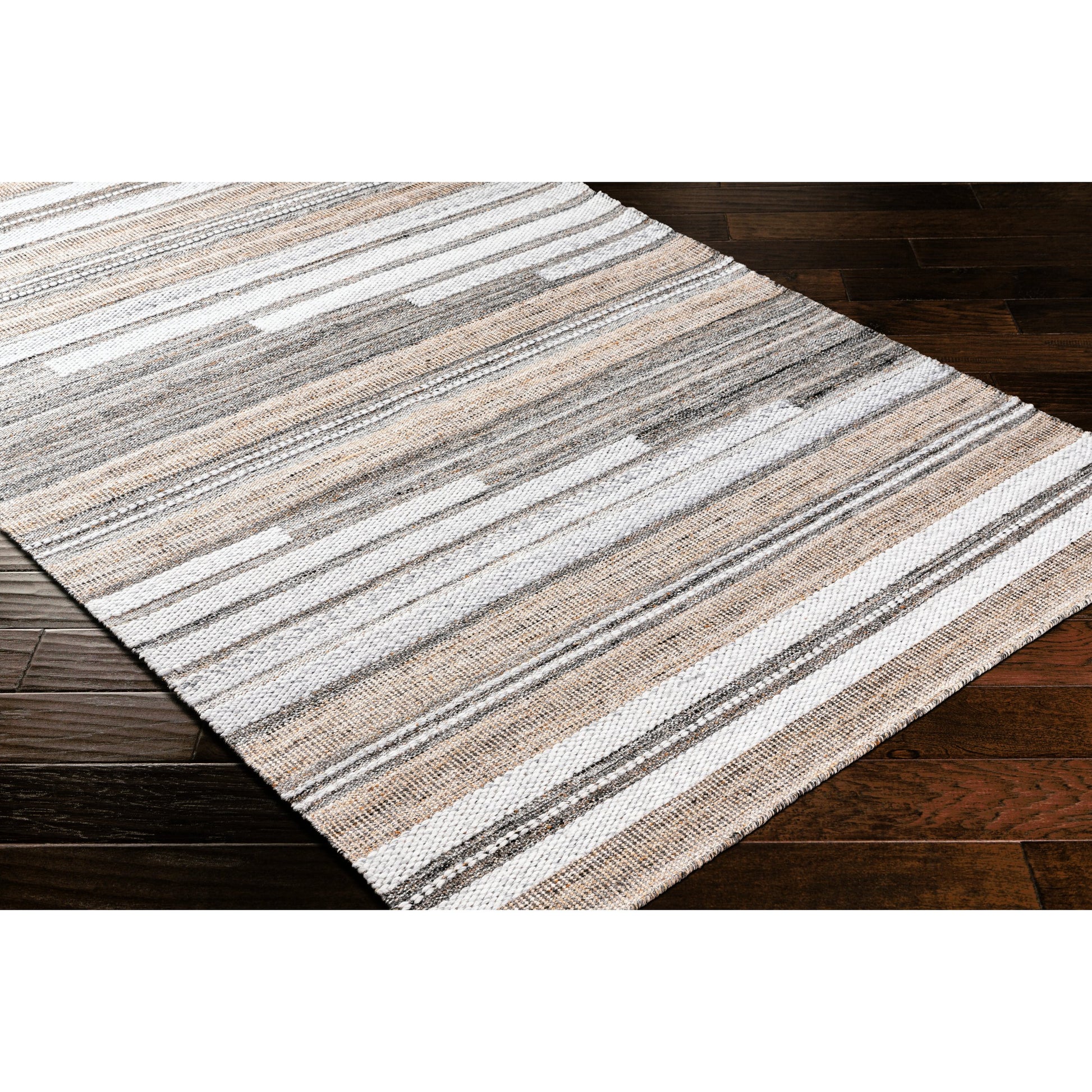Azalea Rug - 32195 by Surya in black, tan, taupe, white, brown. Made from 100% recycled pet yarn in a unique style.