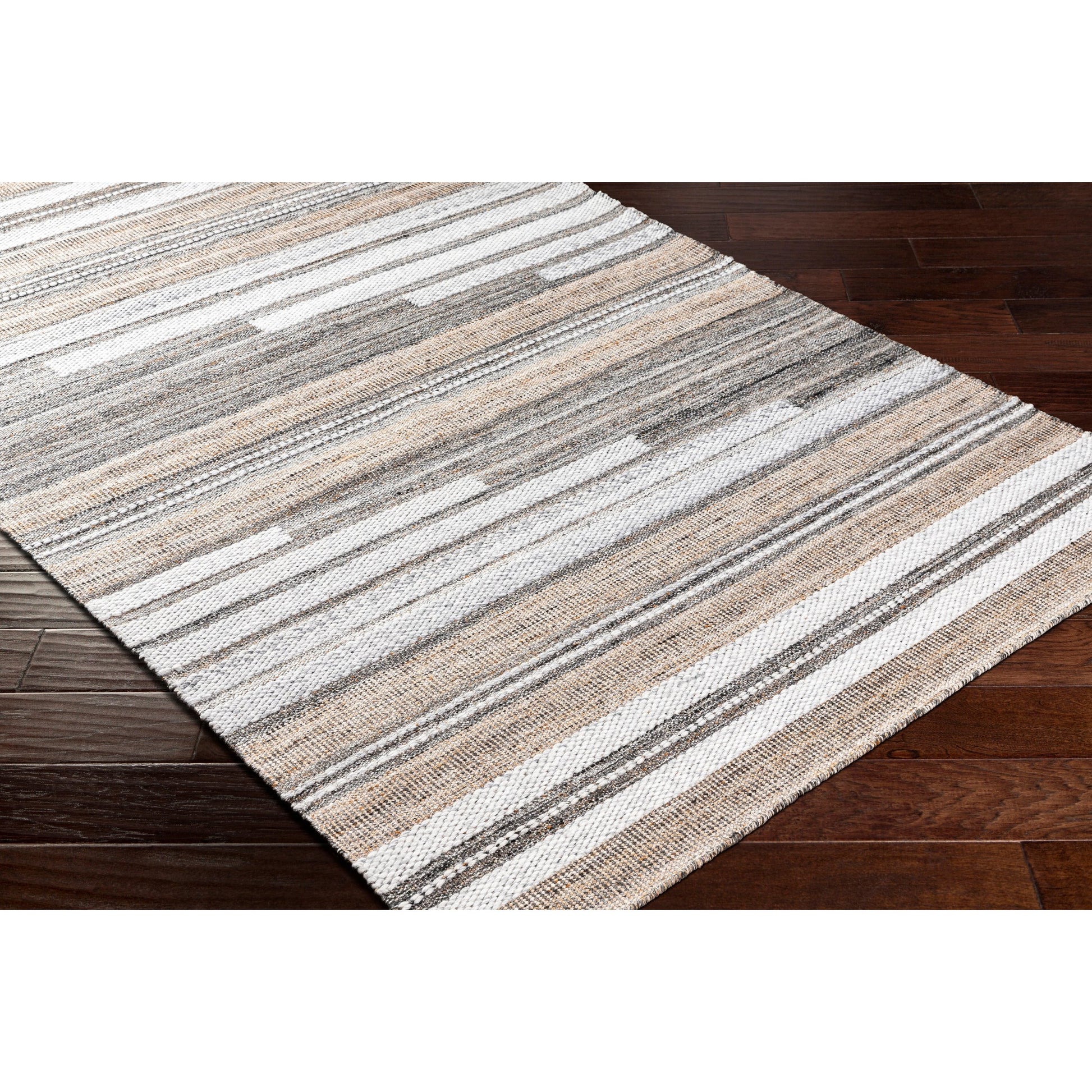 Azalea Rug - 32195 by Surya in black, tan, taupe, white, brown. Made from 100% recycled pet yarn in a unique style.
