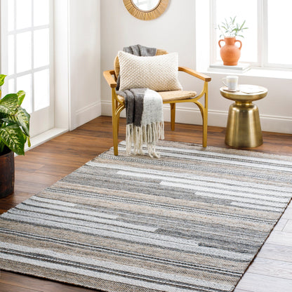 Azalea Rug - 32195 by Surya in black, tan, taupe, white, brown. Made from 100% recycled pet yarn in a unique style.