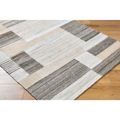 Azalea Rug - 531195 by Surya in ivory, sandstone, charcoal, taupe, slate gray. Made from recycled pet yarn in a unique style.