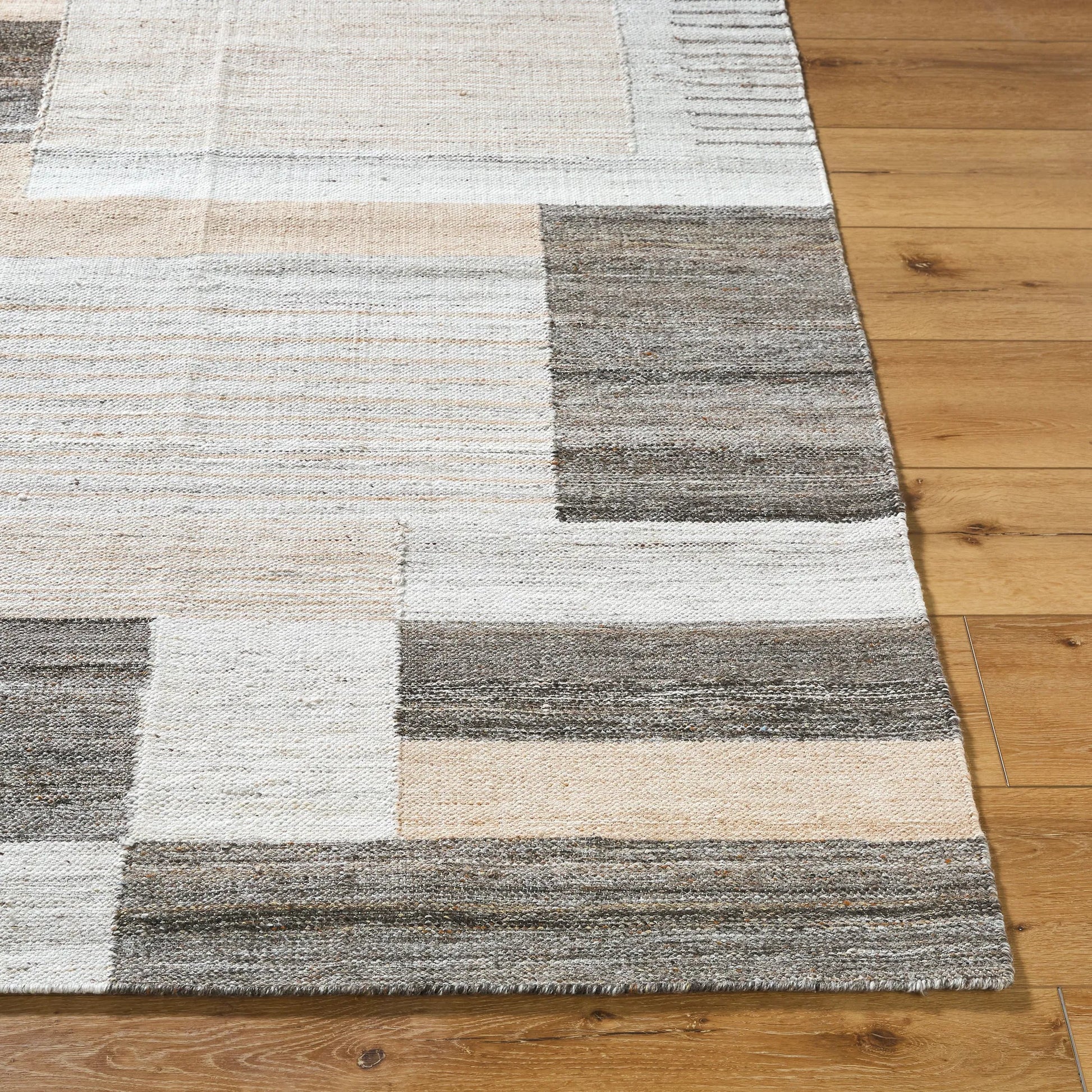 Azalea Rug - 531195 by Surya in ivory, sandstone, charcoal, taupe, slate gray. Made from recycled pet yarn in a unique style.