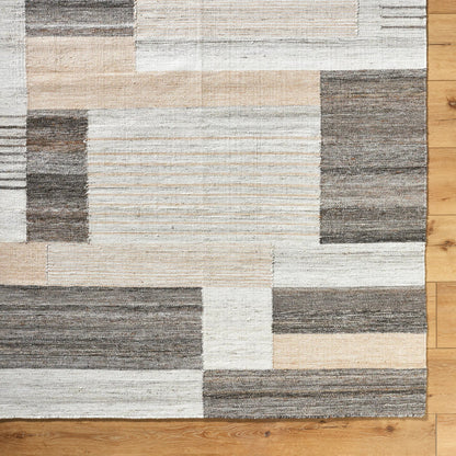 Azalea Rug - 531195 by Surya in ivory, sandstone, charcoal, taupe, slate gray. Made from recycled pet yarn in a unique style.