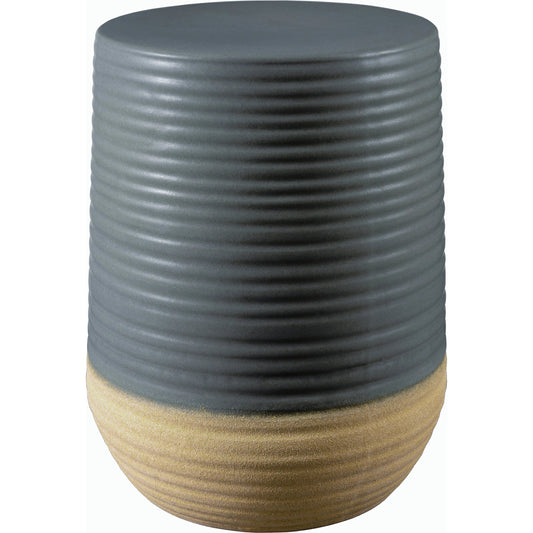 Terraza End Table - 538706 by Surya in top: gray, khaki, base: gray and glazedglazed. Made from ceramic in a modern style.