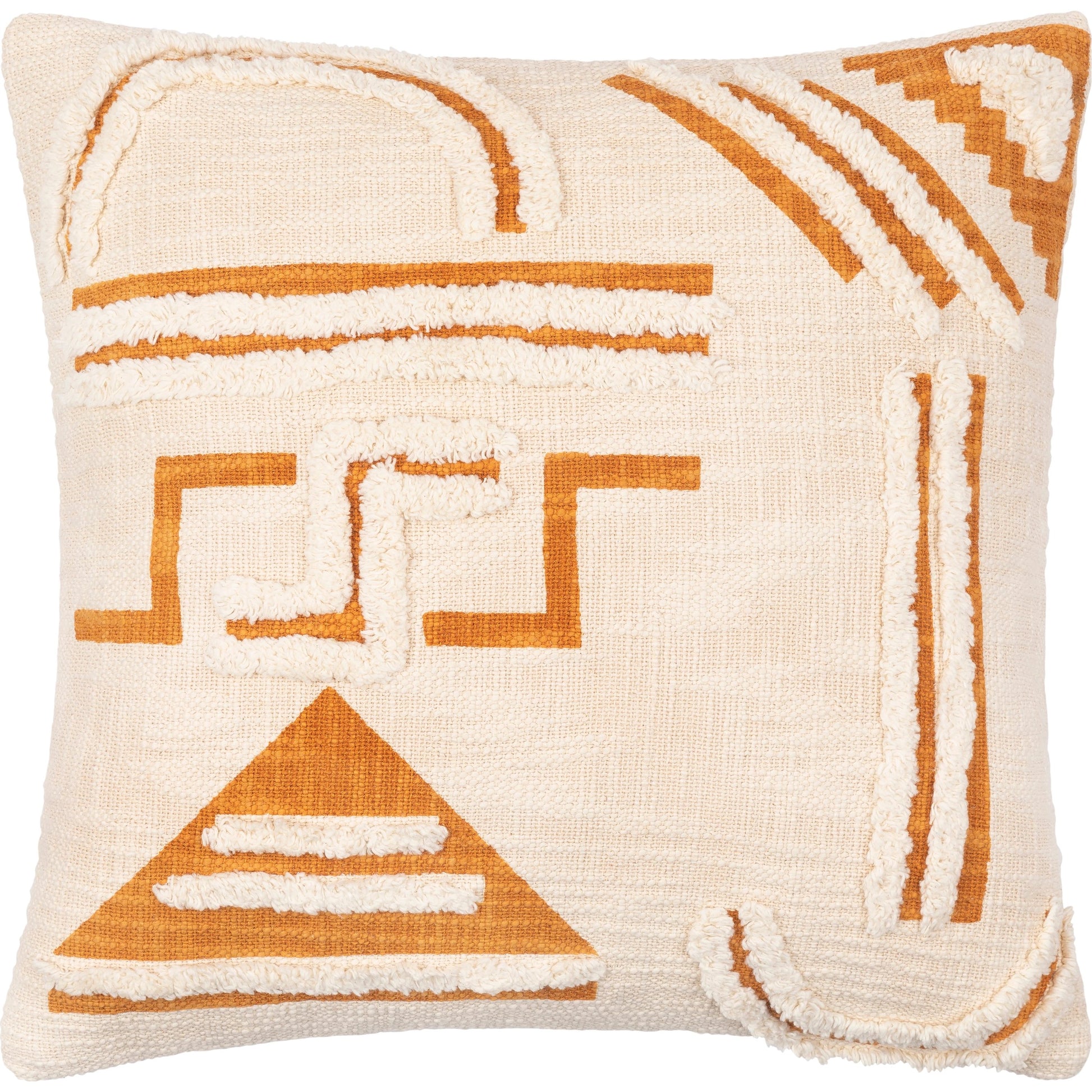 Azibo Pillow by Surya in medium green, cream. Made from front: 100% cotton, back: 100% cotton in a modern style.