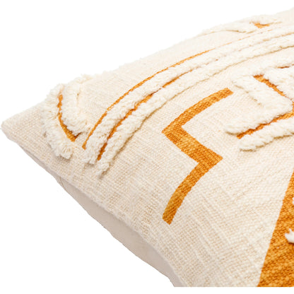 Azibo Pillow by Surya in medium green, cream. Made from front: 100% cotton, back: 100% cotton in a modern style.