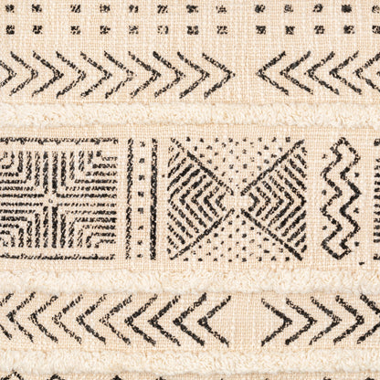 Azibo Pillow - 32147 by Surya in black, cream. Made from 100% cotton in a eclectic & global style.