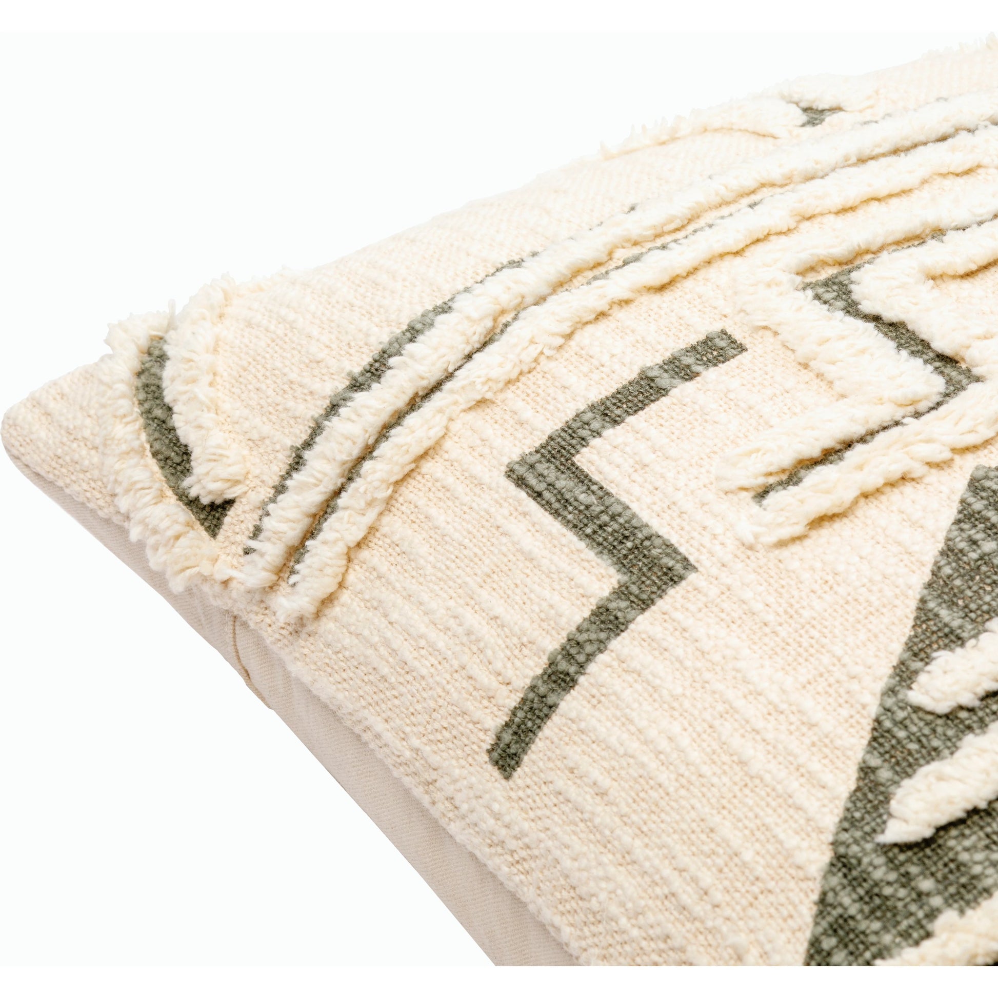 Azibo Pillow - 30981 by Surya in medium green, cream. Made from 100% cotton in a eclectic & global style.