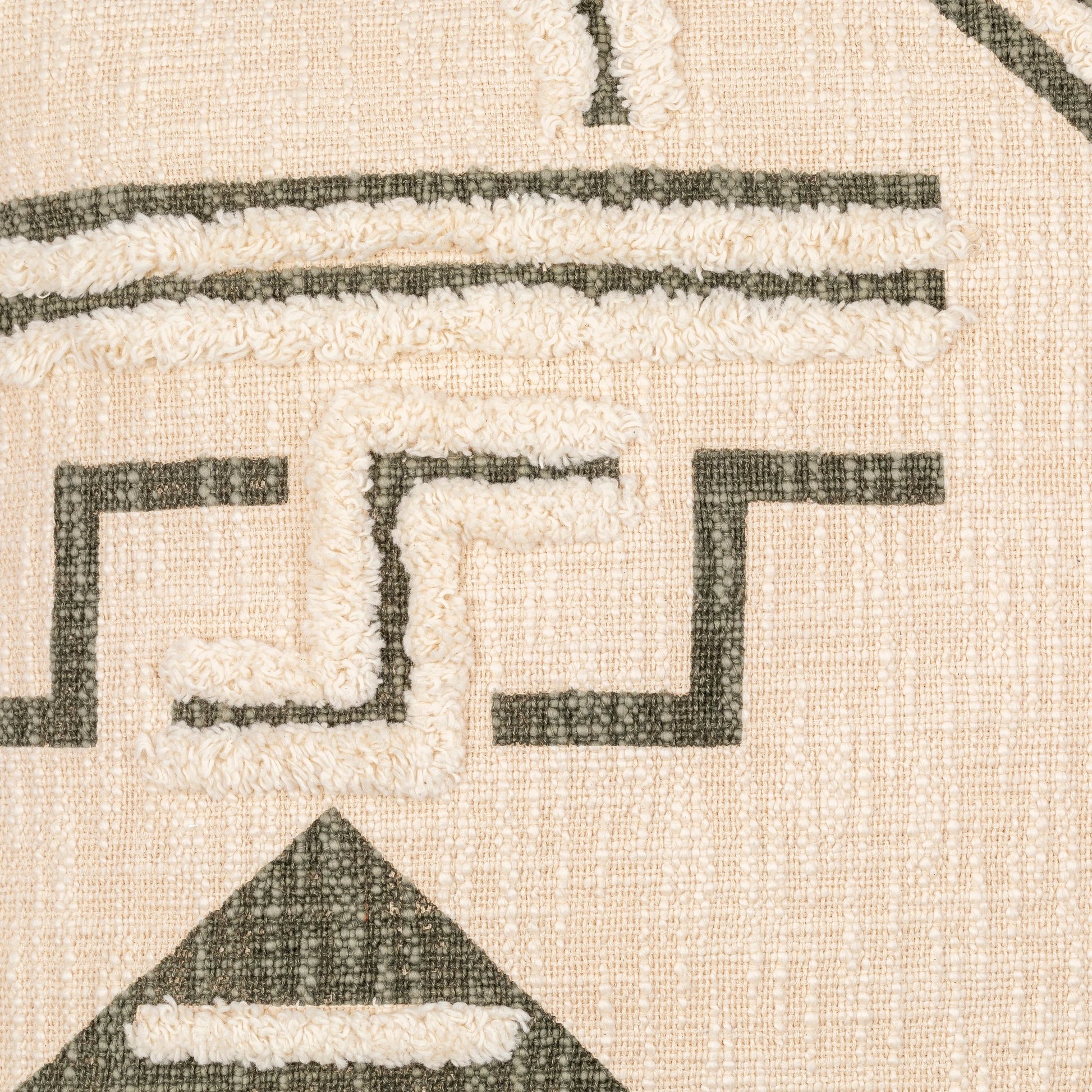 Azibo Pillow - 30981 by Surya in medium green, cream. Made from 100% cotton in a eclectic & global style.