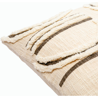 Azibo Pillow - 10416 by Surya in charcoal, cream. Made from 100% cotton in a eclectic & global style.