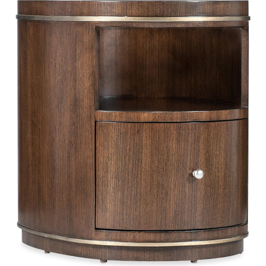 Melange Contours Side Table by Hooker Furniture in dark wood and walnut. Made from unique in a unique style.