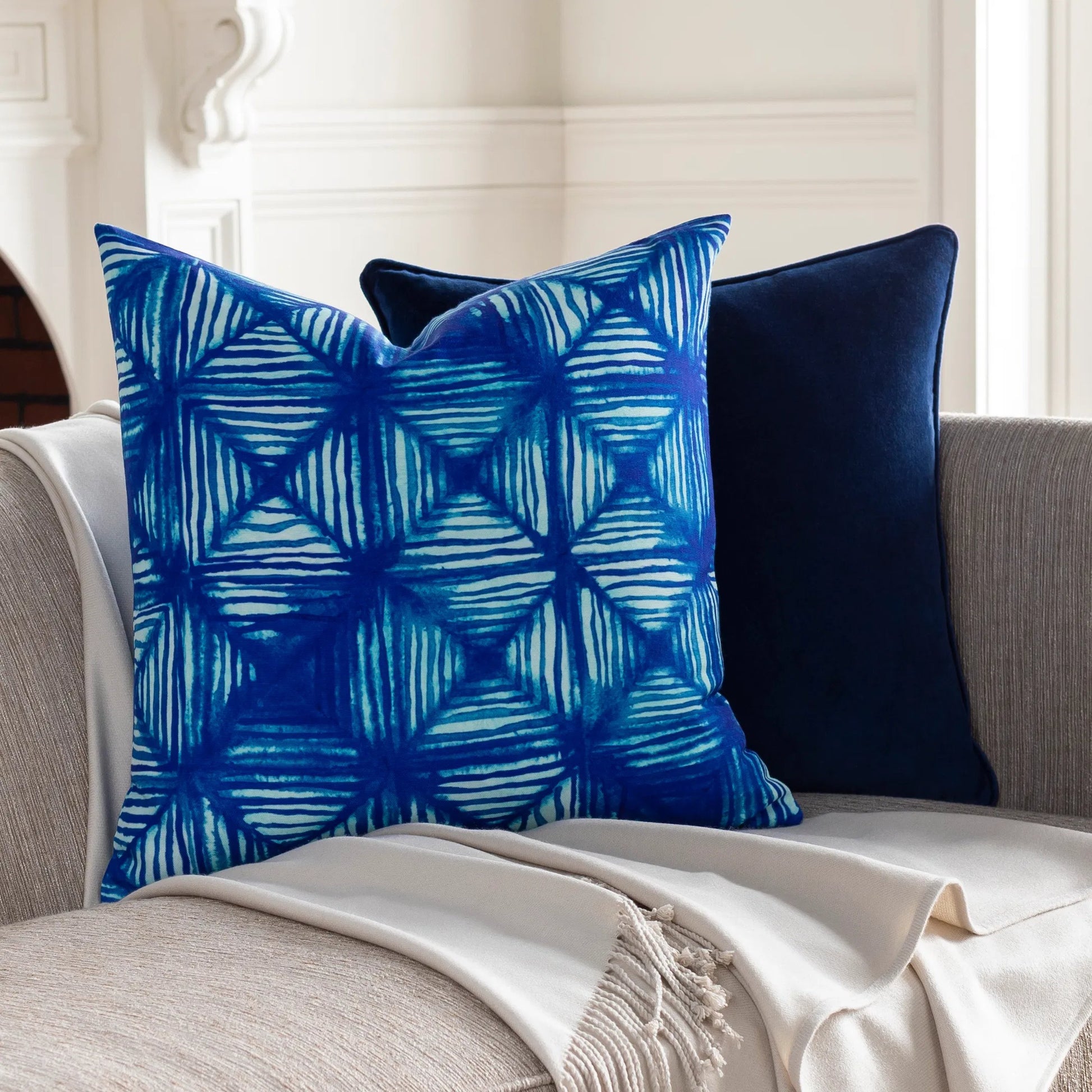 Azora Pillow - 10819 by Surya in blue, aqua. Made from 100% polyester in a eclectic & global style.
