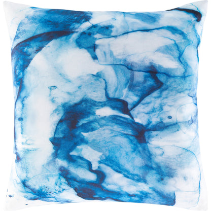 Azora Pillow - 27854 by Surya in silver gray, blue, pale blue, navy, aqua, white. Made from 100% polyester in a eclectic & global style.