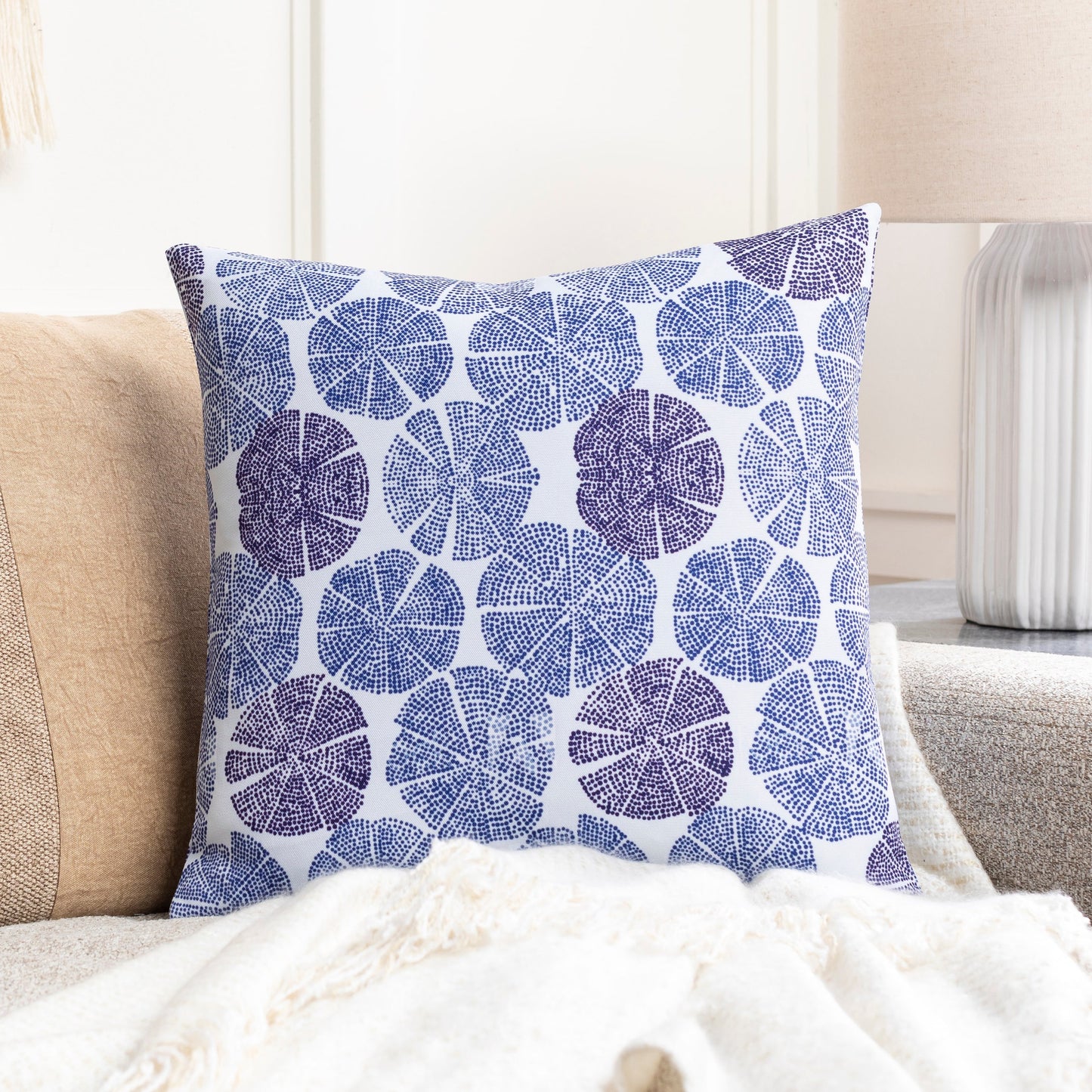 003 SI-1877489,SI-1877490,SI-1877491,SI-1877492 | Lifestyle | Azora Pillow - 14772 by Surya in navy, dark blue, white. Made from 100% polyester in a eclectic & global style.