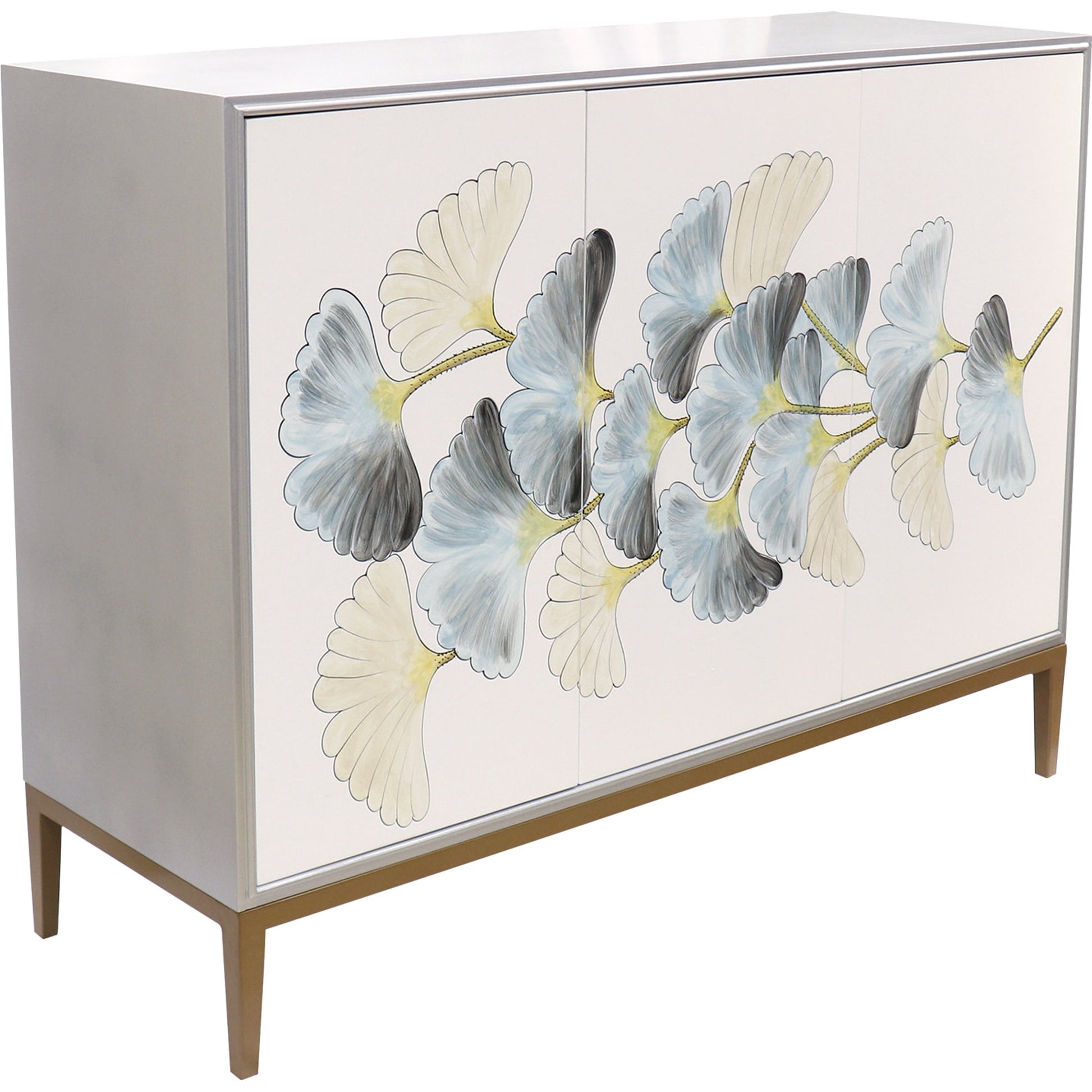 Annabelle Sideboard by Pasargad Home in silver and silver. Made from unique in a transitional style.