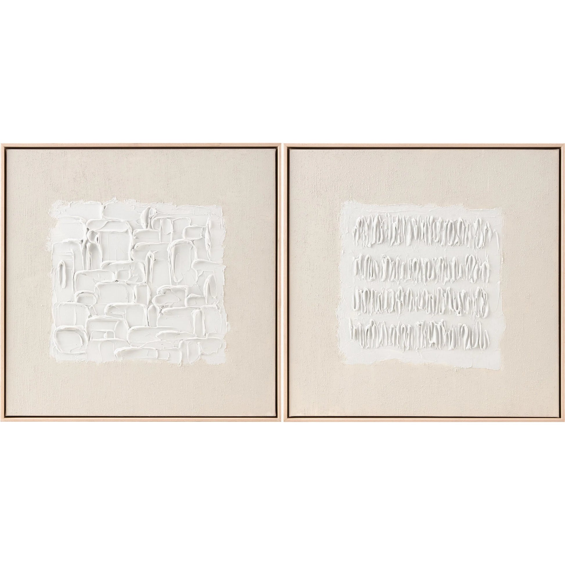 Sea of Azov Framed Art (Set of 2) by Livabliss in beige and hand painted. Made from canvas, polystyrene in a unique style.