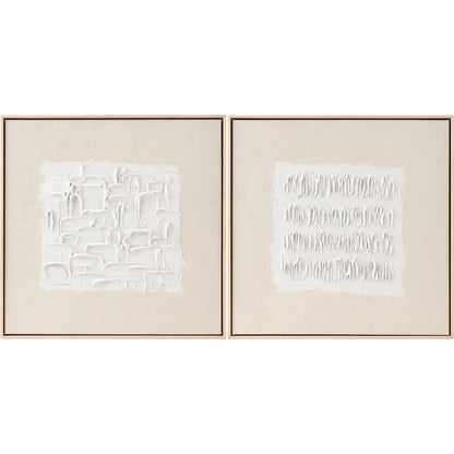 Sea of Azov Framed Art (Set of 2) by Livabliss in beige and hand painted. Made from canvas, polystyrene in a unique style.