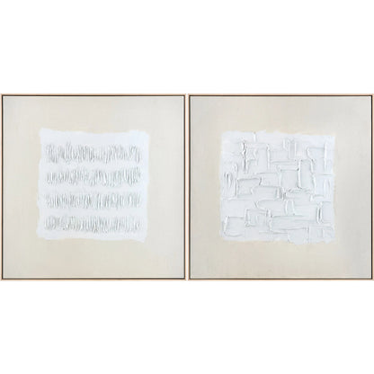 Sea of Azov Framed Art (Set of 2) by Livabliss in beige and hand painted. Made from canvas, polystyrene in a unique style.