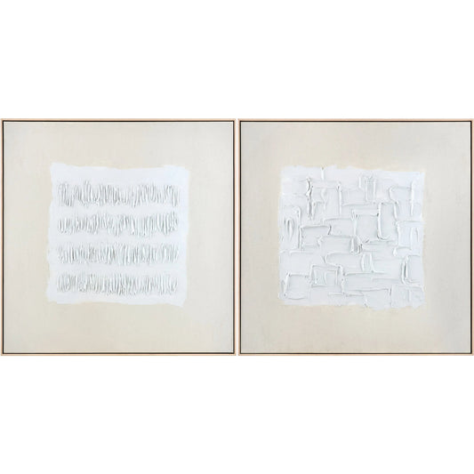 Sea of Azov Framed Art (Set of 2) by Livabliss in beige and hand painted. Made from canvas, polystyrene in a unique style.