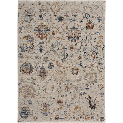 Kaia Transitional & Botanical Rug - 39GPF by Feizy in ivory, orange, blue. Made from unique in a unique style.