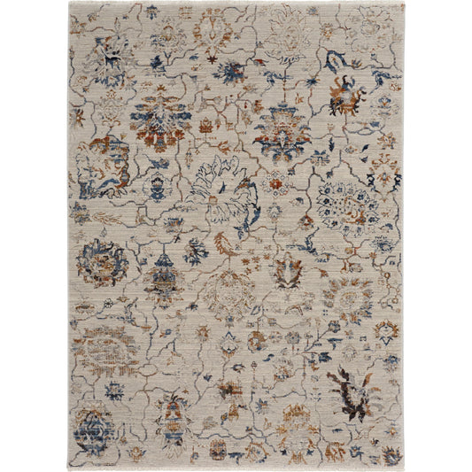 Kaia Transitional & Botanical Rug - 39GPF by Feizy in ivory, orange, blue. Made from unique in a unique style.