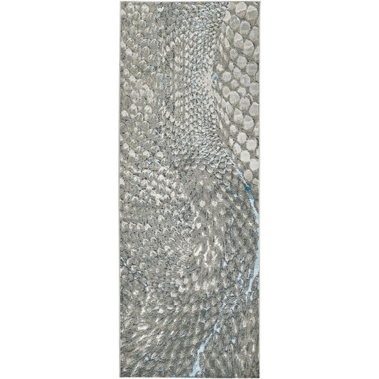 Azure Rug - 3403F by Feizy in blue, silver, gray. Made from polyester, polypropylene in a unique style.
