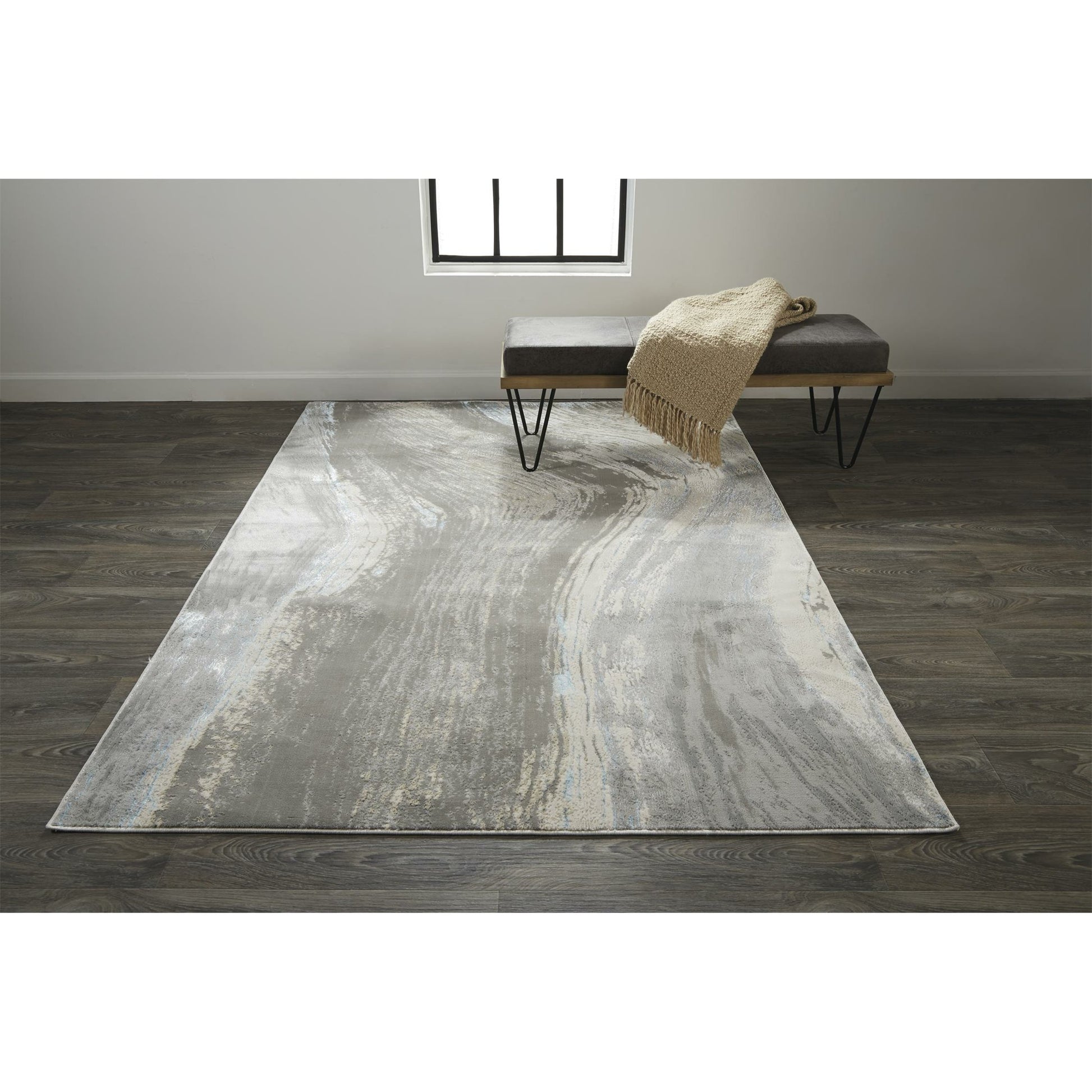 Azure Rug - 3524F by Feizy in gray, ivory, blue. Made from polyester, polypropylene in a unique style.