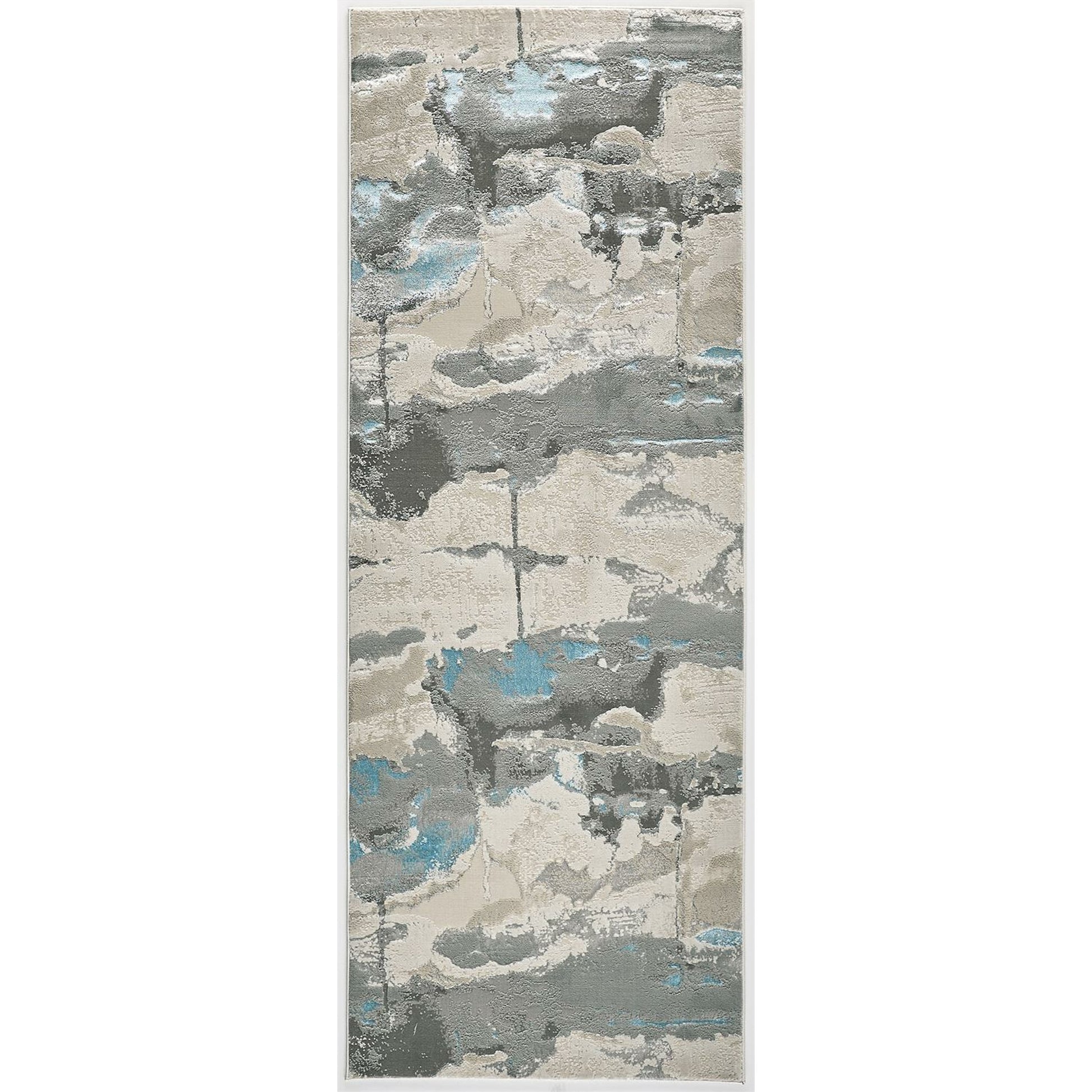 Azure Metallic Marble Rug - 3525F by Feizy in blue, gray. Made from polyester, polypropylene in a unique style.