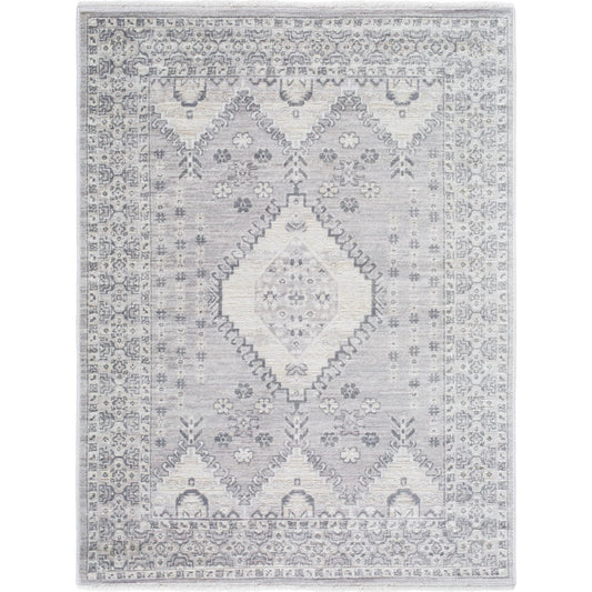 Azhar AZR-2300 Rug by Livabliss in 'pewter, ivory, slate gray'. Made from polyester in a unique style.