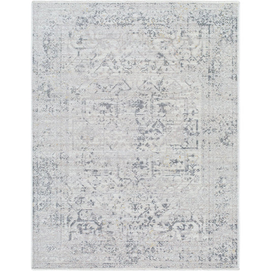 Azhar AZR-2302 Rug by Livabliss in pewter, dove gray, charcoal, ivory. Made from polyester in a unique style.