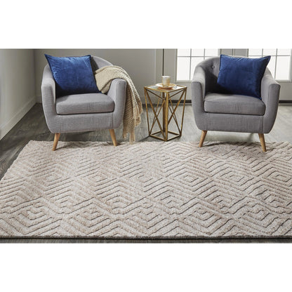 Colton Diamond Rug - 8792F by Feizy in pink, ivory. Made from polyester in a unique style.