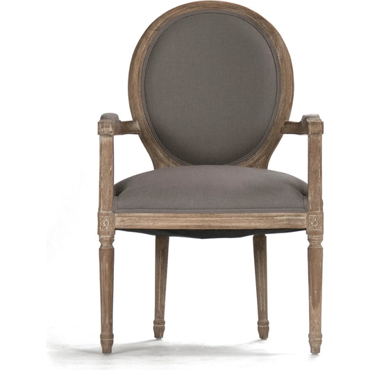 Medallion Linen Arm Chair by Zentique. Made from unique in a traditional style.