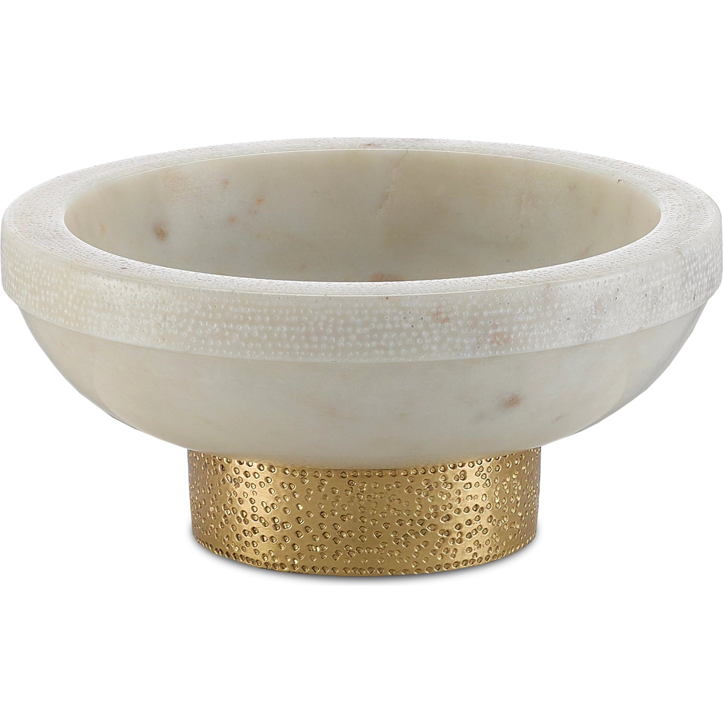 001 SR-768087 | Primary Silo | Valor Bowl by Currey and Company in white, brass. Made from marble, brass in a eclectic & global style.