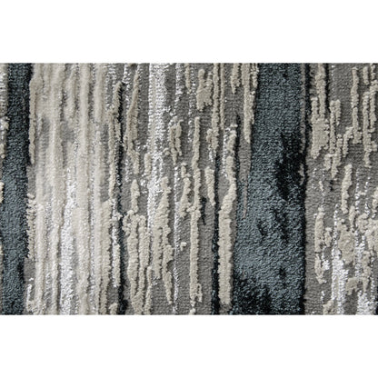 Micah Rug - 3338F by Feizy in black, silver, gray. Made from polyester, polypropylene in a unique style.